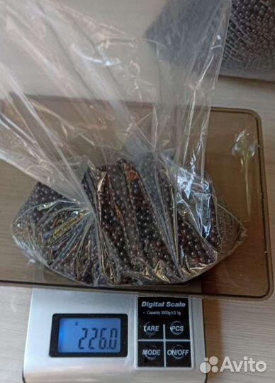 Шар янтарный 4-6мм мат, вишня