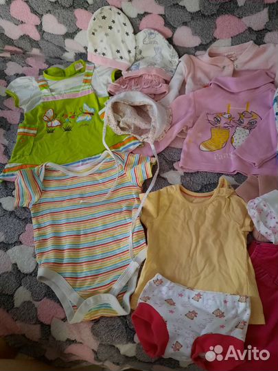 Детские вещи пакетом от 0 до года для девочки