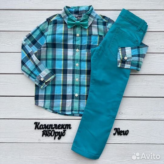 Нарядный комплект 104 размер рубашка брюки джинсы