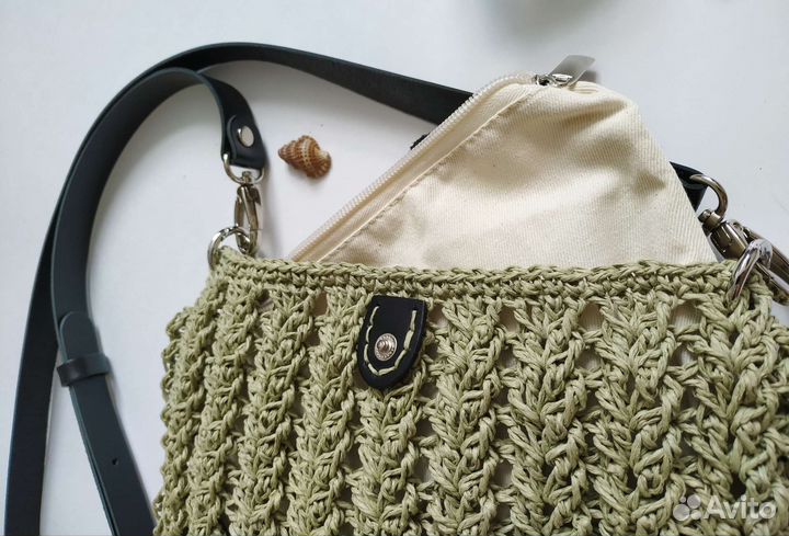 Cумка из рафии с ремнём