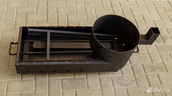 Мангал усиленный с подказанником 2 в 1 с дымоходом