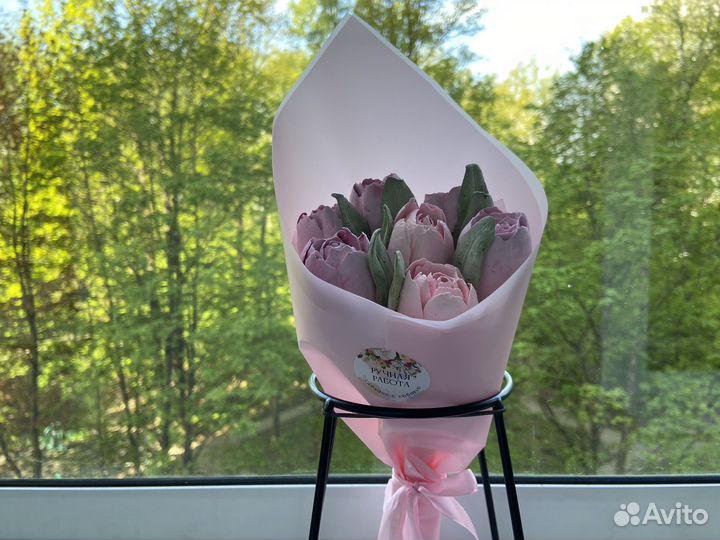 Букет из зефира, цветы, букеты