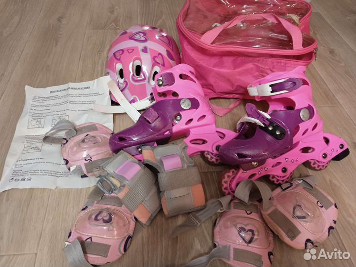 Детские раздвижные ролики и защита