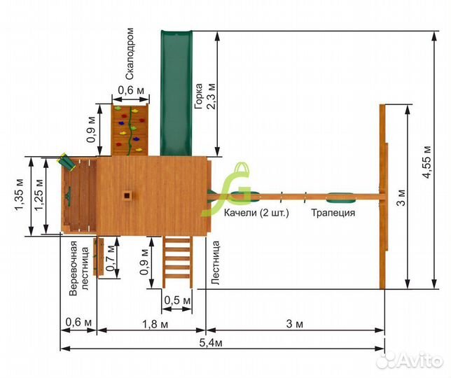 Игровая детская площадка Шато (Дерево)