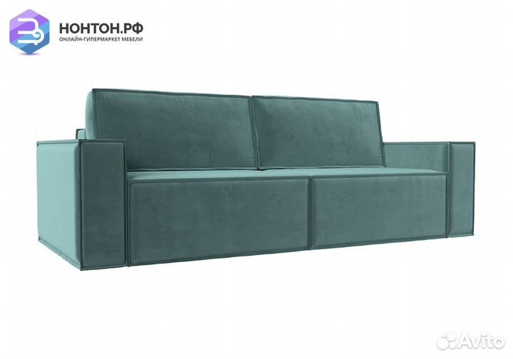 Диван еврокнижка Куба велюр бирюзовый