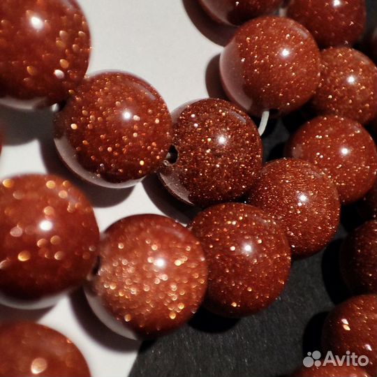 Натуральные камни коричневого Авантюрина 8 мм