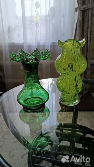 Вазы из цветного стекла СССР