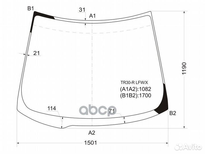 Стекло лобовое toyota estima/previa 99-06 TR30
