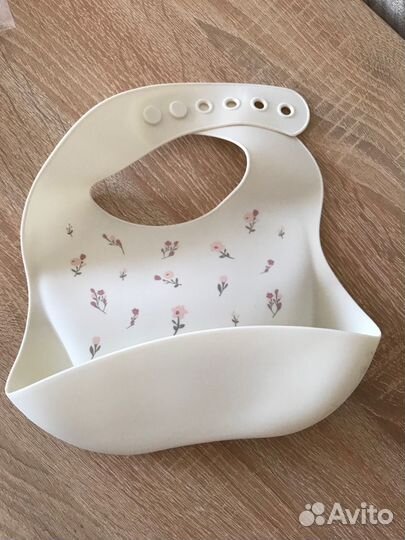Нагрудник силиконовый, слюнявчик новый