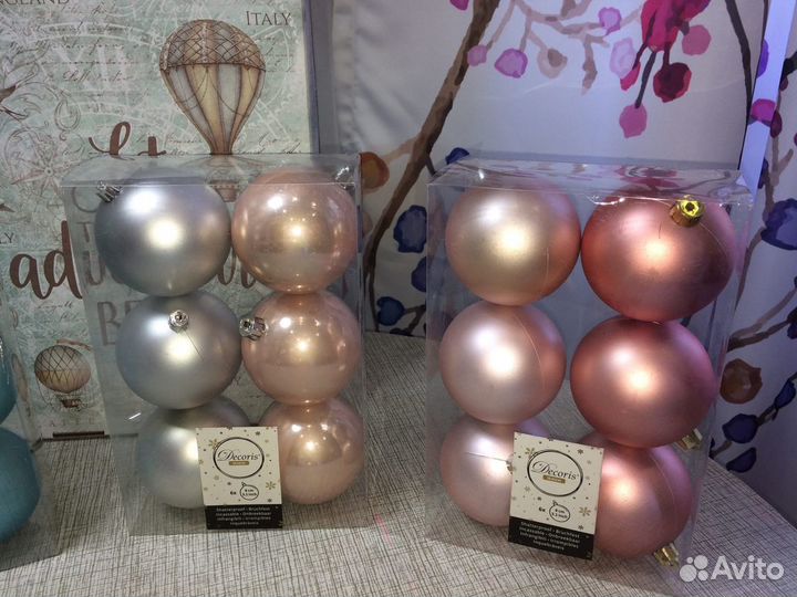 Шары новогодние 8 см.новые. (6 шт в упаковке)