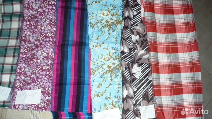 Ткани (отрезы) х/б и шелк