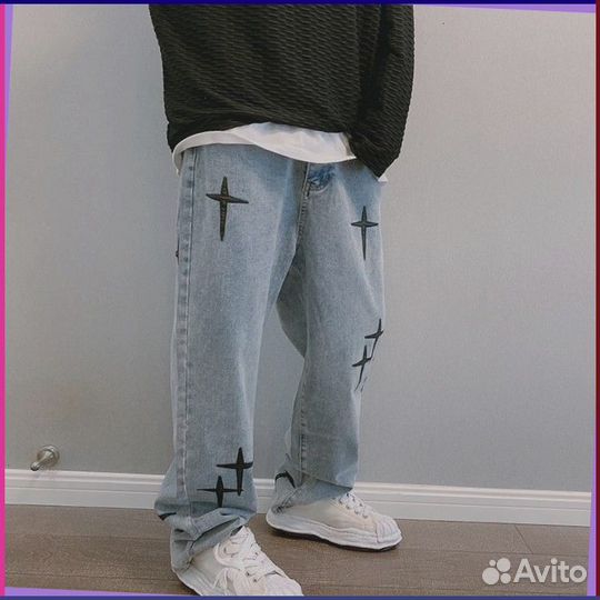 Штаны карго Y2K с крестами (Art товара: 91650)