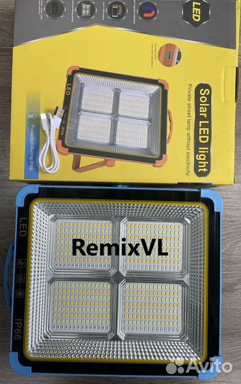 Видео LED прожектор фонарь солнечная батарея