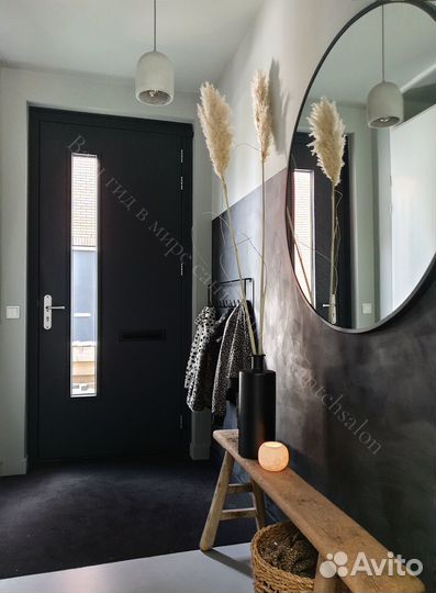 Круглое зеркало в черной раме Luciole