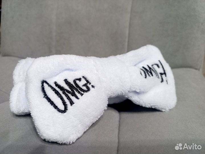 Повязка на голову бантик с надписью OMG