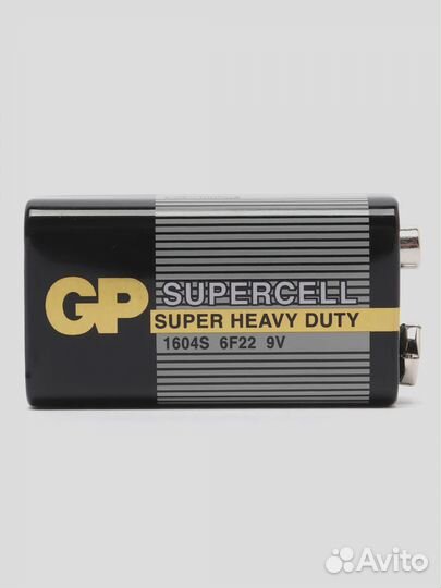 Батарейка крона GP Supercell 6F22 9V, солевая