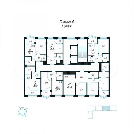 1-к. квартира, 38,7 м², 7/24 эт.