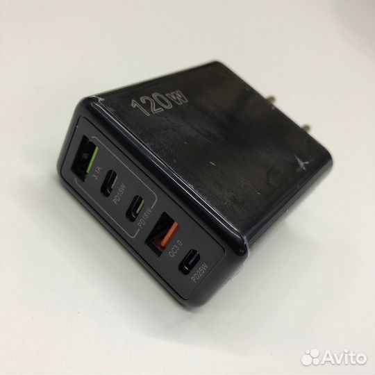 Сетевой адаптер 120W 2USB+3type-c F002 черный