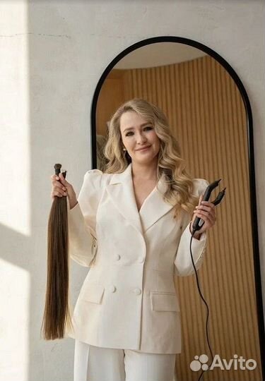 Волосы для наращивания 51 см русые Премиум