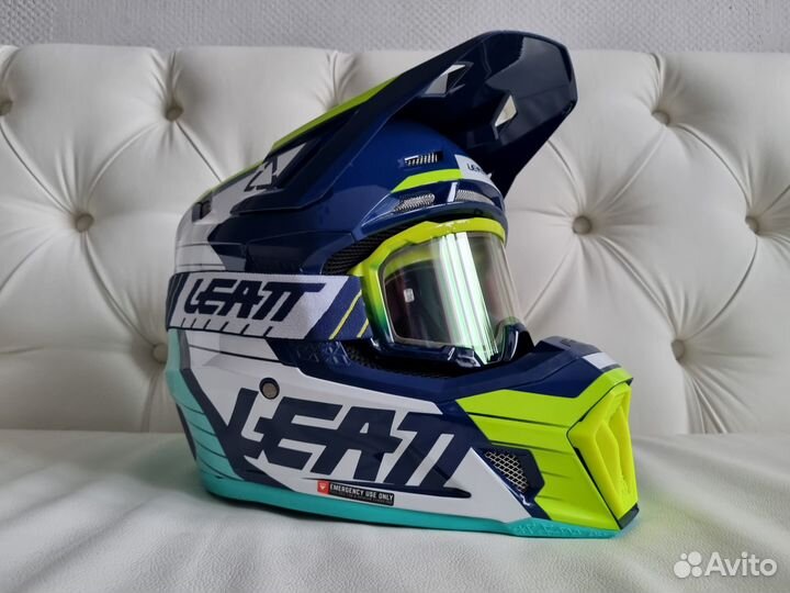 Kit Маска + Шлем Helmet Leatt Moto 7.5 V23 Blue