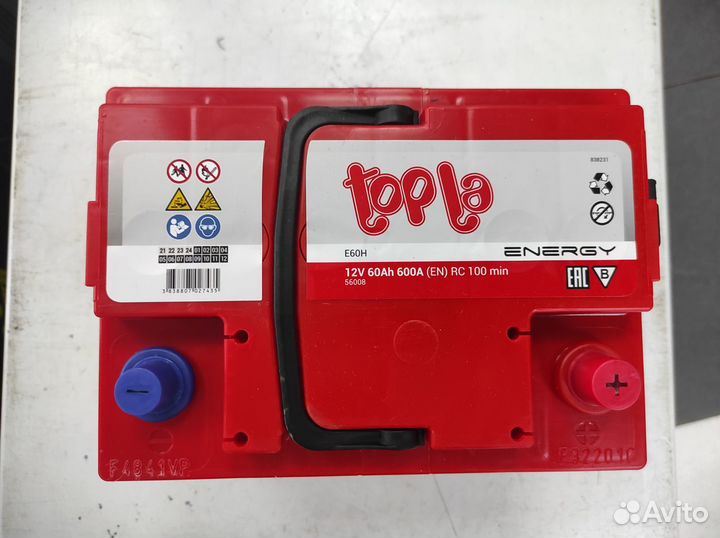 Аккумулятор 60Ач 600А Topla Словения energy