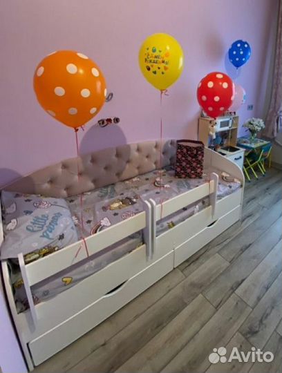 Кровать от 2х лет съёмный борт диван лдсп