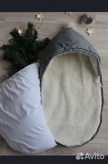 Зимний конверт на выписку для новорожденного