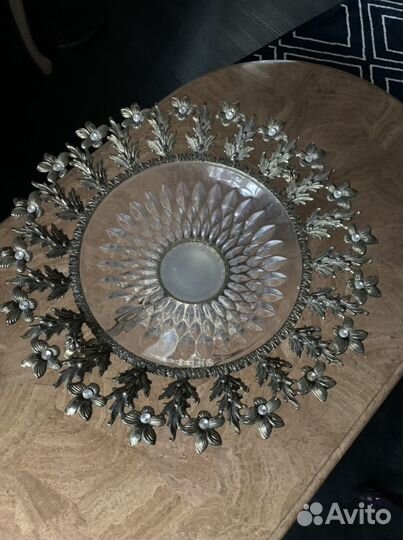 Ваза для фруктов бронза стекло