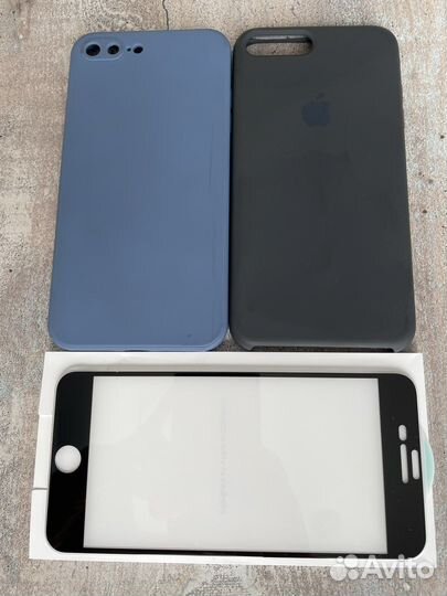Чехол и стекло на iPhone 7-8 plus