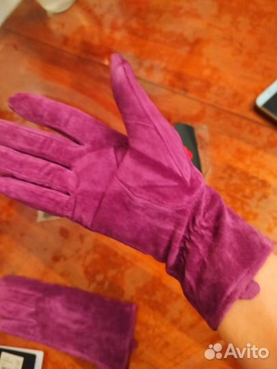 Перчатки новые кожа замша