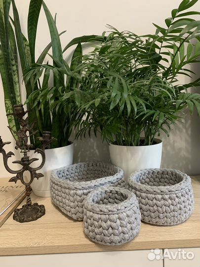 Корзина из трикотажной пряжи