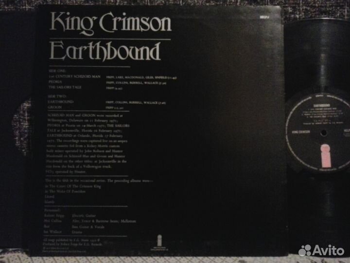 Виниловая пластинка King Crimson (earthbound)