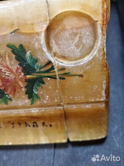 Старинная чернильница, из селенита. Была склейка п