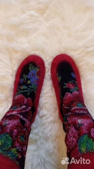 Ручная работа. Домашние валеночки-носки