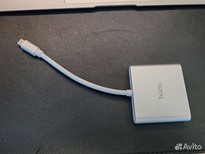 Хаб Type-C на USB 3.0 + hdmi + PD hoco HB14