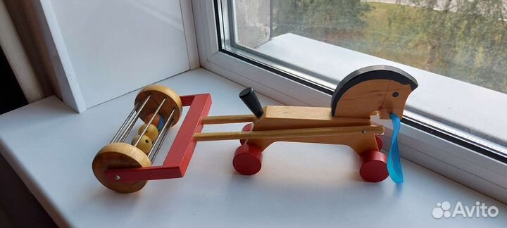 Деревянная игрушка каталка СССР