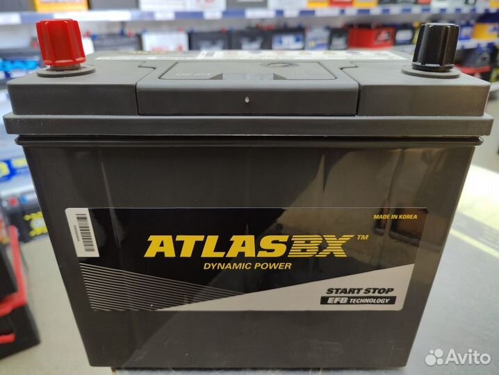 Акб 45Ач Atlas EFB ускоренный заряд, для города