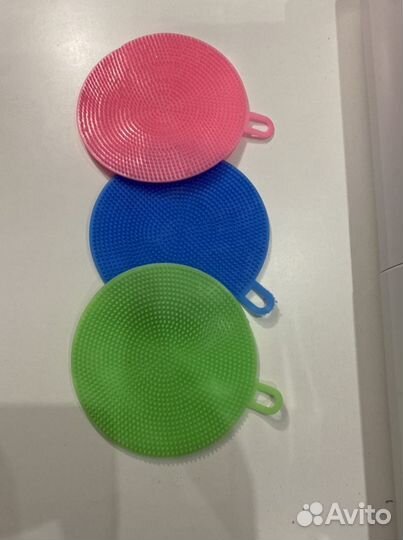 Губка/ щетка силиконовая набор 3 штуки