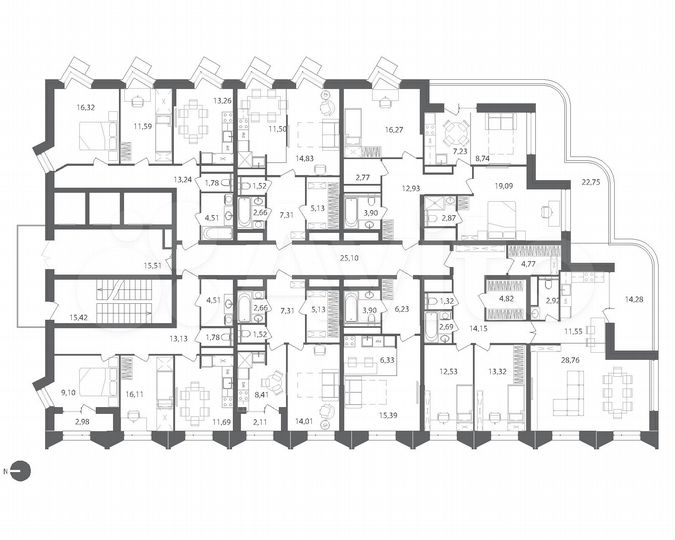 3-к. квартира, 85,2 м², 21/22 эт.