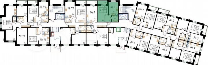 1-к. квартира, 39,3 м², 1/8 эт.