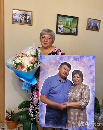 Портрет по фото на холсте на заказ