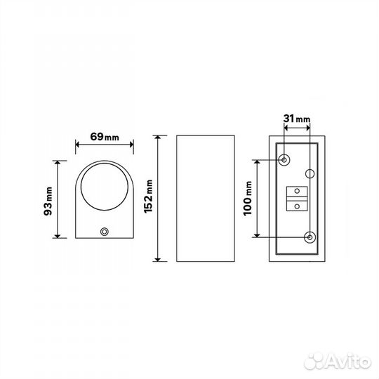 Светильник жкх Kofu 35 Вт IP44 настенный, декорати