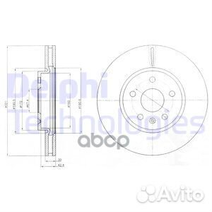 Тормозной диск 2шт в упаковке BG4189C Delphi