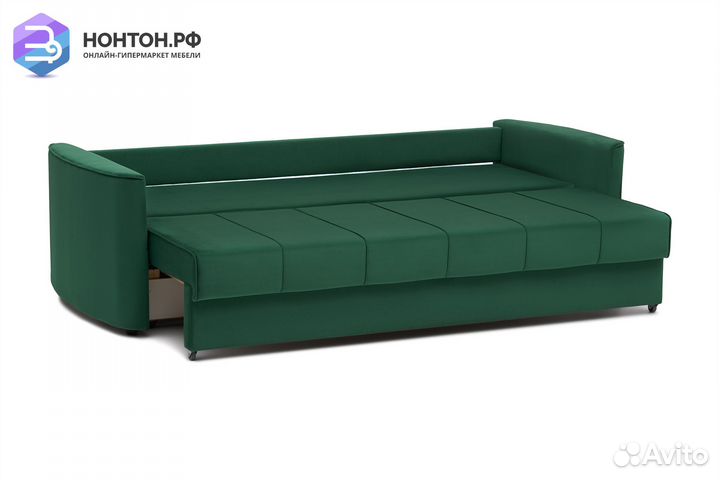 Диван еврокнижка Колибри 3-х местный изумрудный