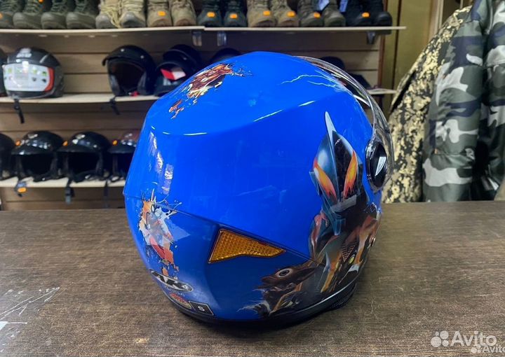 Шлем для мото интеграл детский с воротником новый