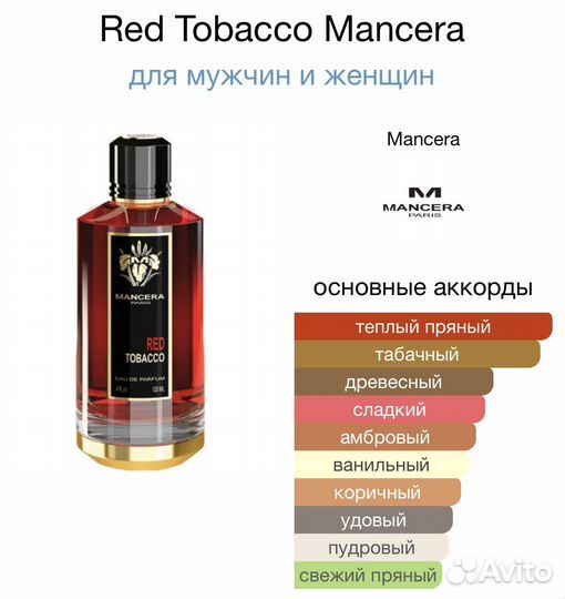 Mancera Red Tobacco Пробник 2мл