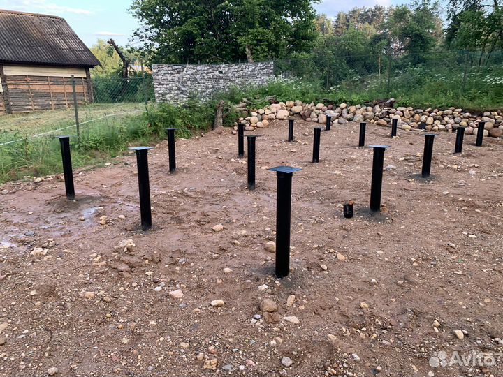 Винтовые сваи под баню Монтаж свайного фундамента