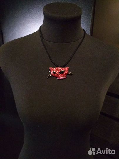 Украшение на шею готическое крупное подвеска кошка