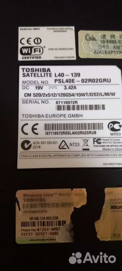 Ноутбук toshiba satellite L40-139