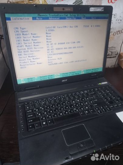 Ноутбук acer 7620g